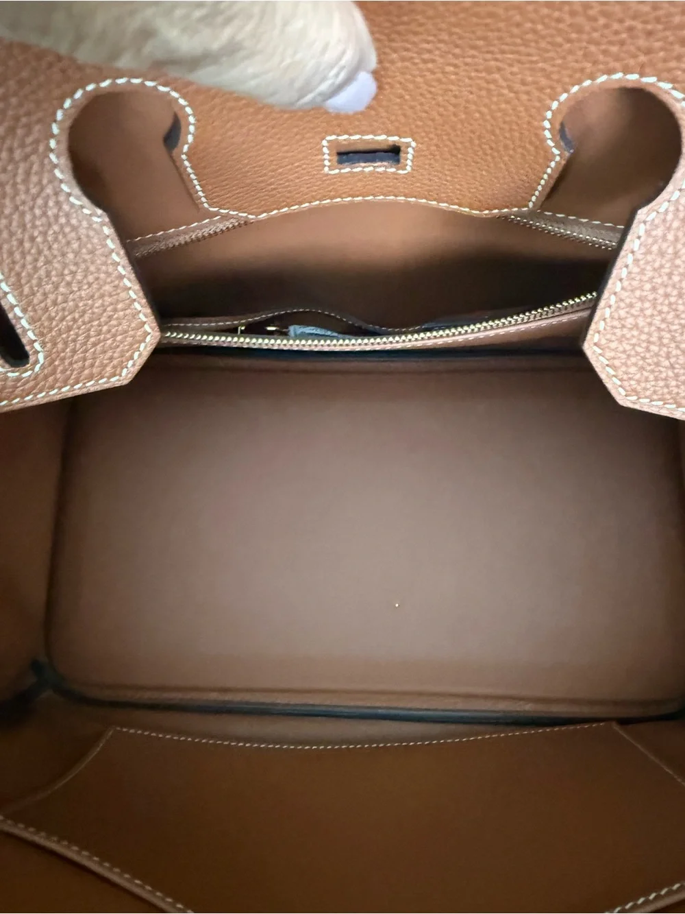 Pebbled Leather Togo  Top-Handle Satchel in gold on gold with Scarf accent 30CM
